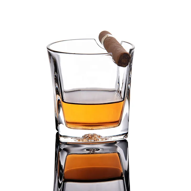 N22 ROCKY Porte-cigares en cristal Tumbler Whisky Tasse en verre transparent avec fond de méduse