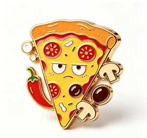 Llavero de Pizza Personalizado de Aleación de Zinc Esmaltado, Llavero Metálico con Diseño de Pizza de Dibujos Animados, Regalo para Amantes de la Comida - Product Image 1