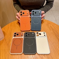 Étui antichoc en cuir premium grain litchi, avec grande fenêtre de visualisation pour iPhone 17 Pro Max / 16 Pro / 15 / 14 / 13