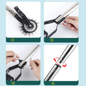 Tagliaerba manuale nero portatile rotativo a ruote per giardino marciapiede, Edger prato strumento - Product Image 5