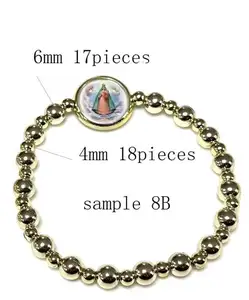 Religious Alloy Parts Woven With 4MM CCB Prayer Or Have Protection Effect St.Jude Or Virgin Maria Handmade Bracelets