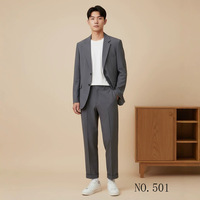 Ensemble de blazer décontracté pour homme coupe ample style japonais, simple boutonnage, détails perlés TR, infroissable, col cranté