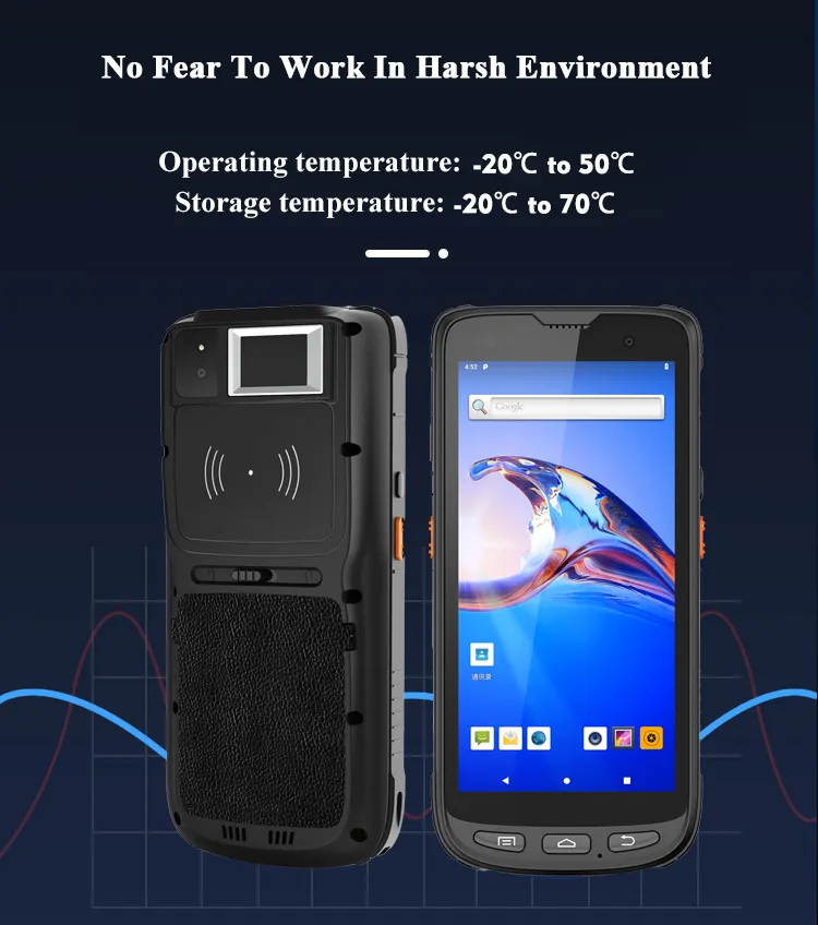 5,5 дюймов Android 10 Промышленный Портативный PDA водонепроницаемый Ip65 Солнечный свет-читаемый 4800 мАч NFC кард-ридер модуль Ручной PDA