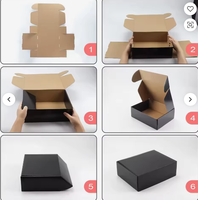 Kraftbraune Zweifarbige Wellpappe Selbstaufrichtende Verpackungsbox Vollfarbiger Rosa Innendruck Schaumstoff Individuelles Logo für Socken E-Commerce