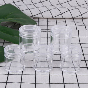 Hot bán 3g 5g 10g 15g 20g 30g Dài Mỏng <span class=keywords><strong>10</strong></span> ml 10g <span class=keywords><strong>10</strong></span> <span class=keywords><strong>gram</strong></span> rõ ràng 3ml 5ml <span class=keywords><strong>10</strong></span> ml mỹ phẩm bao bì PS <span class=keywords><strong>Jar</strong></span> nhựa với nắp màu đen - Product Image 6