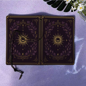 Beau cahier A6 fait à la main cadeau chaud pour les lois adapté aux plans et recettes de réunion de famille avec Sun Moon Stars Lea - Product Image 6