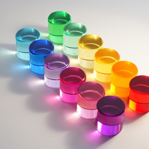 Jouets <span class=keywords><strong>Montessori</strong></span> JET Blocs de construction cylindriques en cristal hautement transparents/briques pour les jouets d'empilage des enfants Jouets éducatifs - Product Image 2