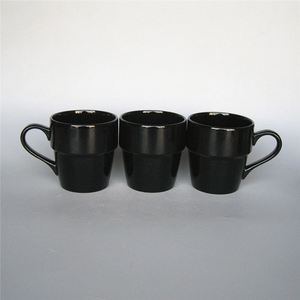Sleek Black Glazed <b>Ceramic</b> <b>Mug</b> Minimalist Smooth Clean Lines for Home Use - Product Image 2