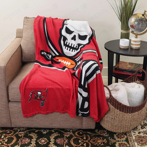 Grosir tim olahraga sekolah menengah selimut khusus poliester murah selimut bulu Logo cetak & lempar untuk hadiah tim - Product Image 2