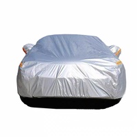 Housse de voiture avec protection solaire, hydrofuge, isolante thermiquement, pare-soleil personnalisable, housse extérieure argentée en polyester 170T