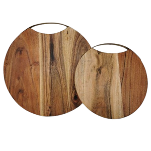El más nuevo estilo Forma redondeada Acacia Chopper Board Equipo de chef Tabla de cortar Restaurantes Cocina Catering Uso - Product Image 1