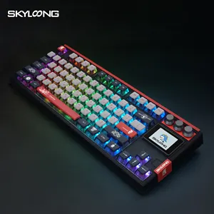 SKYLOONG GK87PRO最新热插拔2.4ghz BT无线游戏RGB kailh开关80% TKL 87键机械键盘