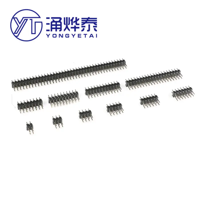 YYT 2.54mm Male Pin Header Connector 2.54 Strip Double Row Pinheader Socket 2*3/4/5/6/7/8/10/12/15/20/40/50P