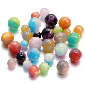 Perles rondes en résine bicolores 12 mm, perles en vrac pour la fabrication de bijoux DIY - Product Image 5