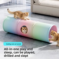 Tunnel labyrinthe pour chat, tapis rafraîchissant, coussin de glace, lit d'eau, maison d'été pour chat, cachette interactive en PVC KFK1015