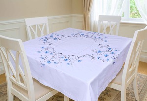 Nappe en lin à motif de fleurs de lin |   Linge de table réutilisable en lin 100% naturel de qualité supérieure, respectueux de l'environnement, motif floral délicat en lin - Product Image 2
