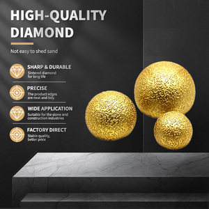 Ventes chaudes 30/40/50mm 60 #   Tête de meulage ronde brasée, outil abrasif M10, tête de polissage champignon pour la gravure sur pierres - Product Image 1