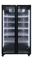 Réfrigérateur vertical à porte vitrée 550L Fabricant direct ISO 9001 48C Ambiante R290 LED