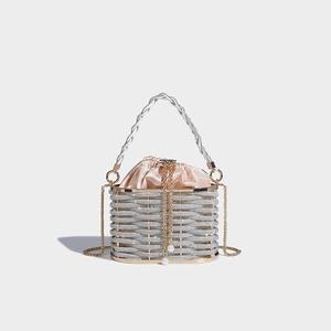 Party fashion item <b>gold</b> drawstring braided <b>bag</b> - Product Image 3