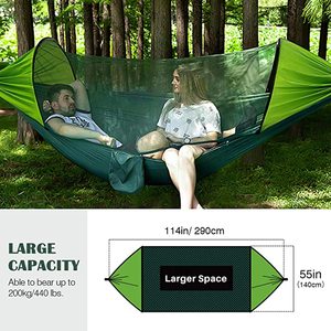 Venta al por mayor logotipo personalizado al aire libre portátil hamaca <span class=keywords><strong>jardín</strong></span> viaje Camping lona columpio malla saco <span class=keywords><strong>de</strong></span> dormir con mosquitera - Product Image 3