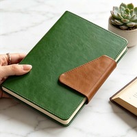 Carnet A5 en cuir PU rigide avec fermoir magnétique bicolore, personnalisable avec logo, cadeau de papeterie