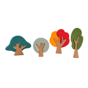 Holz bäume Spielset Nordic Rainbow Forest Setzlinge Stapel blöcke Spielzeug für Kinder Frühe Bildung Hand-Auge-Koordination sset