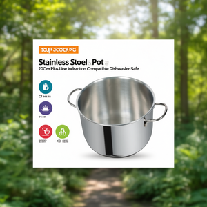 หม้อสแตนเลส (20 ซม.) PLUS โครเมี่ยมขัดเงา 152 20 - Product Image 3