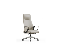 Chaise de bureau de direction moderne à dossier haut avec base pivotante en aluminium poli, imperméable et convertible pour espace de travail commercial