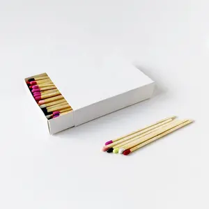 custom logo on white Square matchbox logo design 100 sticks 10 cm candle match boxes colorful long matches