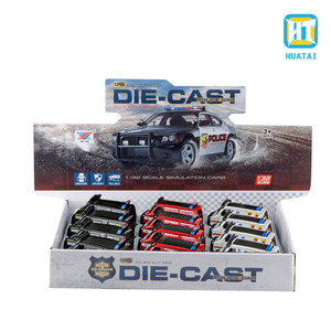 Unisex 1:32 de tres puertas abiertas a presión modelo de policía coche en <span class=keywords><strong>miniatura</strong></span> caja de exhibición de Metal colección tirar hacia atrás coche en <span class=keywords><strong>miniatura</strong></span> - Product Image 2