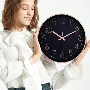 कस्टम लोगो डिजाइन 12-इंच प्रचारक उपहार 3D डिजिटल घड़ी परिपत्र प्लास्टिक सस्ते दीवार घड़ियां