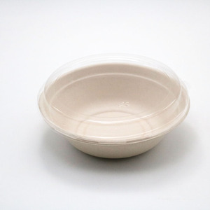 Tùy chỉnh 32 oz dùng một lần Bát compostable bã mía sợi với tre và PLA tròn/hình bầu dục với nắp đậy cho cắm trại - Product Image 5