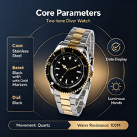 Montre à quartz de luxe pour homme, personnalisée OEM, boîtier en acier inoxydable, verre étanche 3ATM, mouvement japonais, charme professionnel, vente en gros