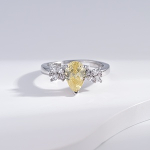 wholesale plata 925 silver green stone simple promise <b>ring</b> Classic Geometric wedding woman fashion zirconia <b>adjustable</b> <b>rings</b> - Product Image 5