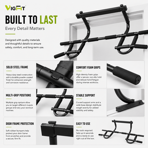 Barra de dominadas portátil para puerta, entrenador de fuerza montado en la puerta, equipo de fitness para interiores para entrenamiento en casa - Product Image 3