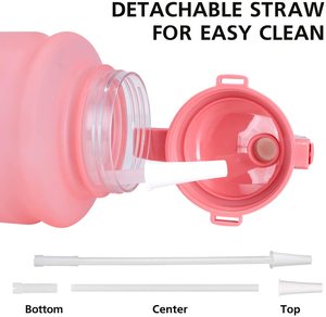 64 0z bottiglia d'<span class=keywords><strong>acqua</strong></span> motivazionale con indicatore del tempo con stivale in silicone protettivo in paglia grande serbatoio dell'<span class=keywords><strong>acqua</strong></span> giornaliero - Product Image 2