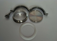 Ensemble sanitaire en acier inoxydable SS304 avec raccord Tri-clamp, embout de soudure, capuchon d'extrémité et joint en silicone