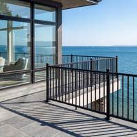 Sistem Pagar Aluminium Modern Hitam untuk Balkon, Beranda, Teras, Patio, Tangga Luar Ruangan