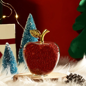 Jadevertu <span class=keywords><strong>XMA</strong></span>-01 Nuevo Cristal Transparente Rojo Manzana, Artesanía en Vidrio para Regalo de Cumpleaños, Recuerdo Personalizado para Festivales - Product Image 3