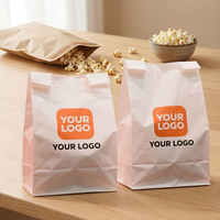 Sacs en papier SOS à ouverture automatique en gros, sacs à fond plat imprimés avec poignée, recyclables et compostables
