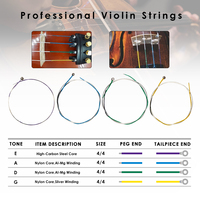 NAOMI – cordes de violon en Nylon V138 E A D G pour cordes de violon de taille 4/4 à 3/4, cordon en Nylon à noyau al-mg