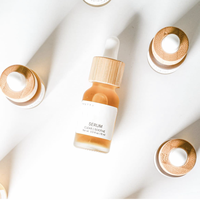 Botol Minyak Rambut Perawatan Kulit 0.5 oz Botol Kaca Kosong dengan Penetes dan Tutup Bambu 15ml 30ml 60ml untuk Serum Perawatan Kulit