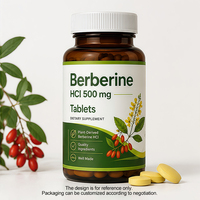Comprimés de berbérine HCl 500 mg, 2-3 comprimés par jour pour soutenir le bien-être métabolique