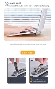 Ultra Thin Multi Angle Adjust <strong>Desk</strong> Folding X Computer <strong>Laptop</strong> Cooling <strong>Stand</strong> Travel Adjustable Aluminum Notebook <strong>Stand</strong> - Product Image 3