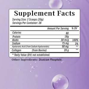 Colágeno en Polvo de Alta Potencia con Biotina y Ácido Hialurónico, Promueve Huesos y Articulaciones Fuertes y Saludables para Adultos - Product Image 2