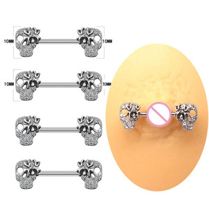 2025, superventas, anillos de <span class=keywords><strong>pezón</strong></span> de araña de acero quirúrgico 316L para mujeres y hombres, barra transparente CZ, barras de <span class=keywords><strong>pezón</strong></span> de Calavera, <span class=keywords><strong>Piercing</strong></span> para <span class=keywords><strong>pezón</strong></span> - Product Image 6