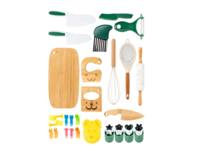 6 pz baby Montessori utensili da cucina per cucinare piccoli chef in legno per bambini Set da forno coltello sicuro per la vera cucina - Product Image 2