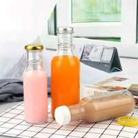 Usine En Gros 250ml 350ml 500ml Hermétique Lait Jus De Fruits Boisson Bouteille BBQ Long Anneau Cou Chili Sauce Bouteille En Verre