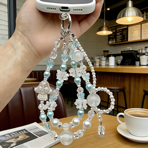 Sangle <span class=keywords><strong>de</strong></span> téléphone <span class=keywords><strong>de</strong></span> luxe en perles roses, un accessoire indispensable pour les filles, design élégant - Product Image 5