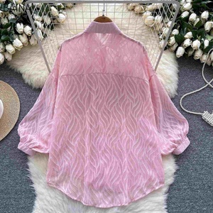 Camicette Casual da donna <span class=keywords><strong>con</strong></span> maniche a lanterna e <span class=keywords><strong>paillettes</strong></span> in tessuto da festa <span class=keywords><strong>con</strong></span> semplice elemento di moda - Product Image 4